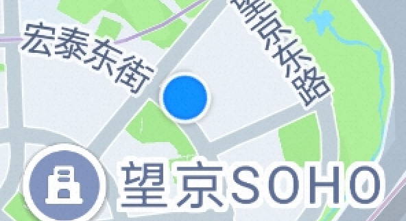 Android Maps SDK showing the blue user location dot displayed on the current position of an AMAP map