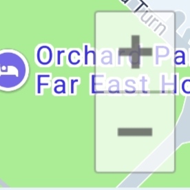 Android Maps SDK map showing the zoom-in and zoom-out buttons positioned on the map
