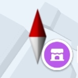 Android Maps SDK map showing the compass control indicating north direction on the map