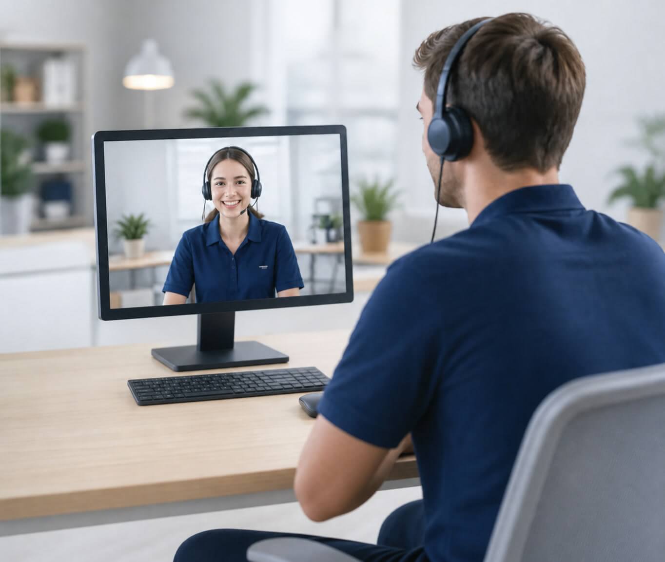 AMAP technical support representative on a video call