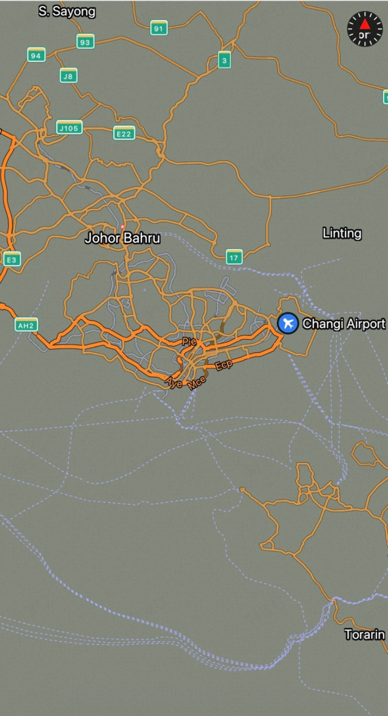 iOS Maps SDK satellite map view showing aerial imagery on an iOS device