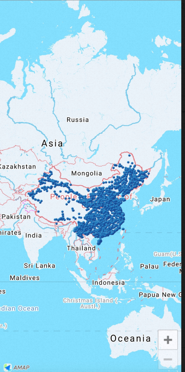 Mass points overlay rendering tens of thousands of data points on an iOS AMAP map